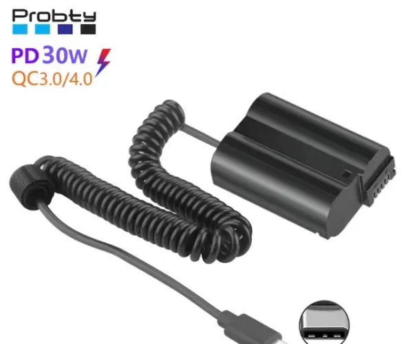 Bateria Fake En-El15C Dummy para Câmeras Nikon D7500 D7100 D7200 Z5 Z6 Z7 D800 D610 D700