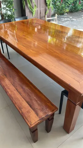 Mesa de Jantar Madeira, 2,40x1,50m de Peroba Rosa.