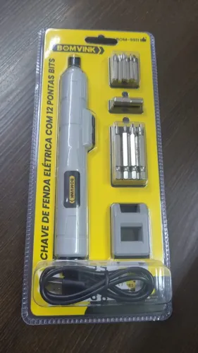 Chave De Fenda Elétrica Com 12 Pontas Bits