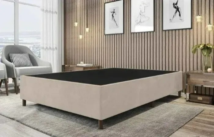 Base Box casal Suede