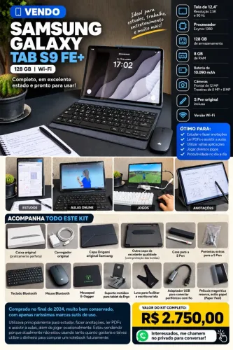 Samsung Galaxy Tab S9 FE+ 128GB 8GB RAM + S Pen + Kit Completo