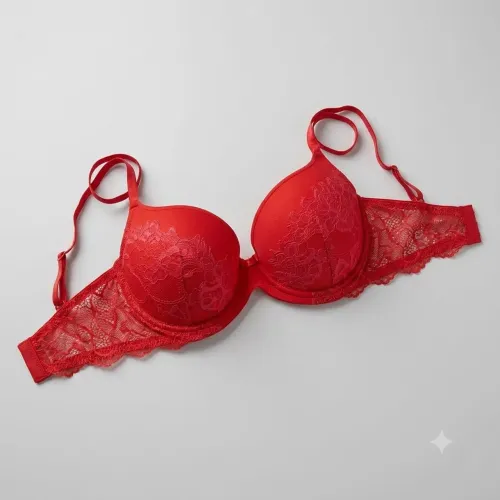 Sutiã de Renda Vermelho Darling com Bojo - Novo com Etiqueta