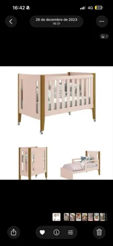 Berço com colchão ortobom menina