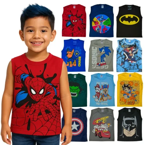 Kit de 5 camisetas infantil para meninos