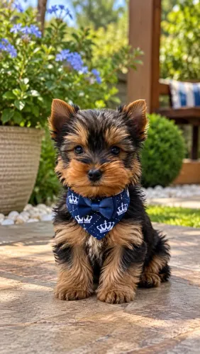 Encantador Yorkshire macho terrier perfeito