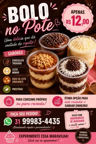 Bolo de pote ,torta fatias pra revender 