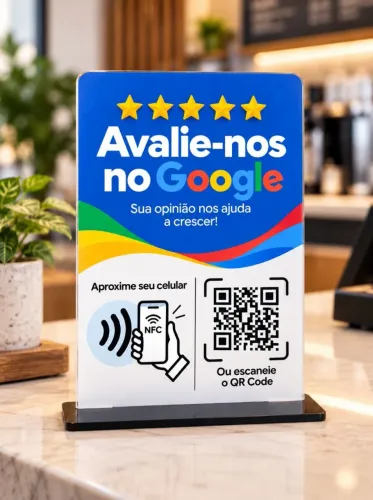 Plaquinha de avaliação do google