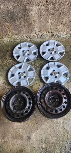Rodas Aro 14 Gol + 4 Calotas - Preço de Oportunidade!