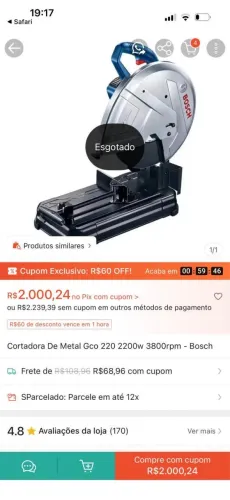 Serra corte poli corte Bosch laçado