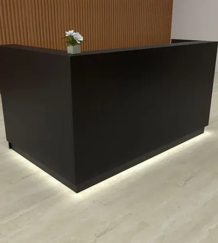 Balcão preto L 8 divisórias com rodinhas