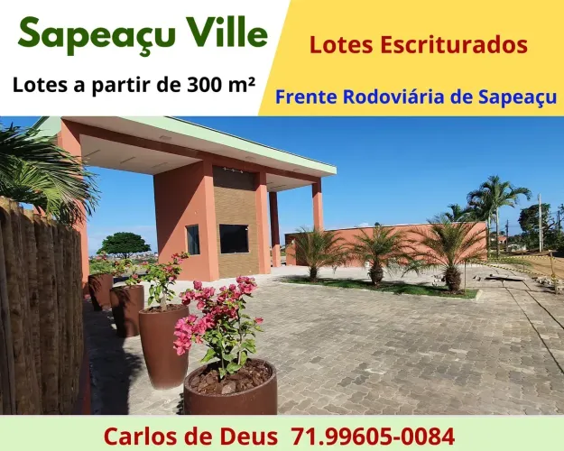 Sapeaçu Ville: Lotes Escriturados, a partir de 300 m², preços imperdíveis, frente Rodoviár