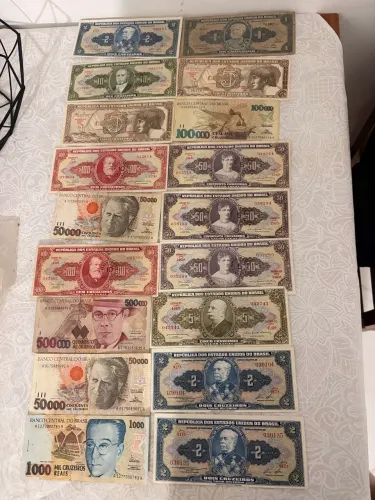 Lote de Cédulas Antigas - Cruzeiros | Coleção de Cédulas Brasileiras