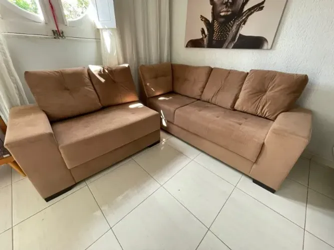 Sofá Sandes em L - 5 Lugares - Excelente Estado - Muito Confortável - R$ 2.000,00