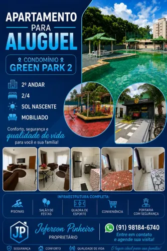 Alugo Apartamento 100% mobiliado Green Park II