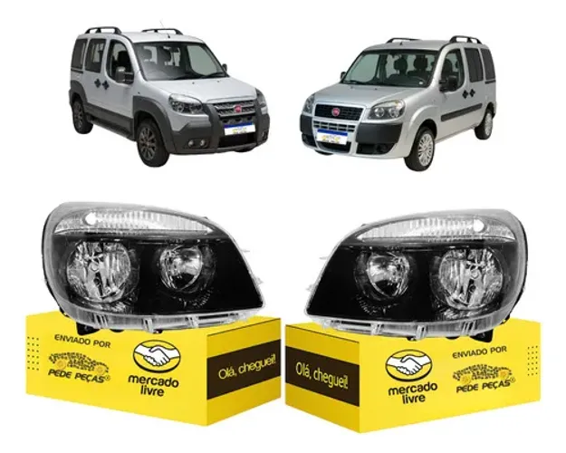 Par Farol Fiat Doblo 2010 12 13 14 15 2016 A 2021 Sinaleira Ambos Lados