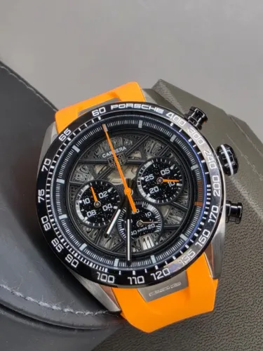 Relogio Tag Heuer Carrera Porsche 963 Laranja Linha Premium AAA