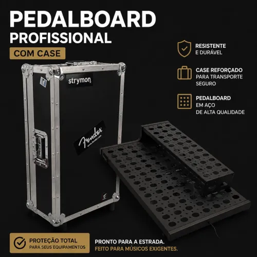 Pedalboard HANDS CUSTOM 60x30 com flight case hard case completo