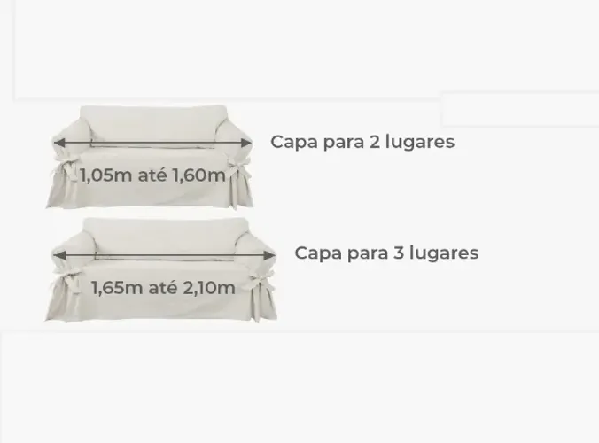 Capas para Sofá Mistero 2 e 3 lugares - Branco - R$350,00