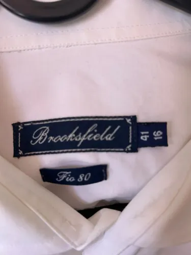camisa social brooksfield fio 80 branco