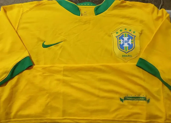 Camisa Seleção Brasil Nike Copa 2006 Alemanha Tam G Amarela Nova Frete Grátis
