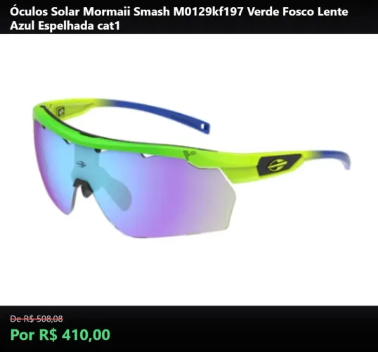 Óculos Solar Mormaii Smash M0129KF197 Verde Fosco Lente Azul Espelhada cat1
