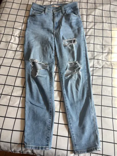 Calça Jeans Levis Tam 36 Azul-Claro Destroyed