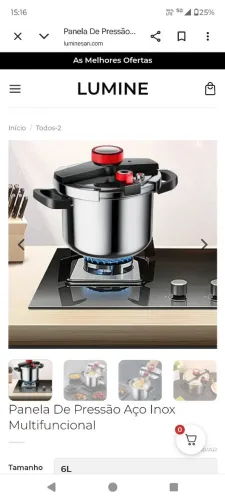 Panela de pressão aço inox com trava de segurança $460. Reais 
