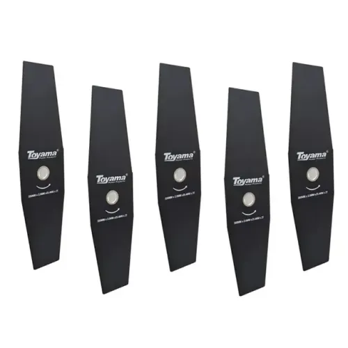 Kit 05 Lâminas para Roçadeira com 2 Pontas em Aço com Adaptador de Furo 350×25,4×2,0mm Uni