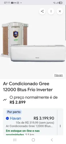 Ar condicionado split 12.000 btus