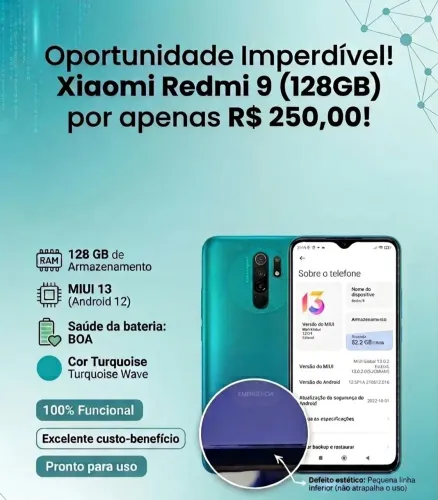Readmi 9 R$250,00