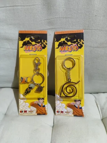 Kit 2 Chaveiros Naruto Metal Simbolo Konoha E Kakashi Novos Blister