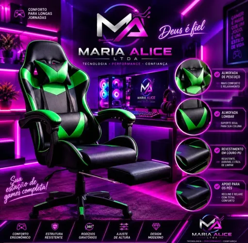 Cadeira gamer reclinável