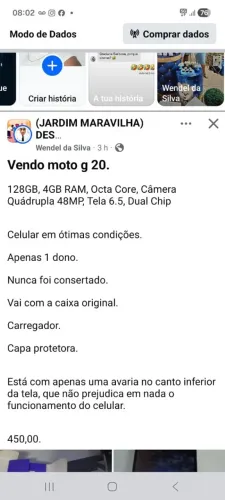 Celular moto g20 
