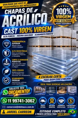 Chapa de Acrílico Virgem