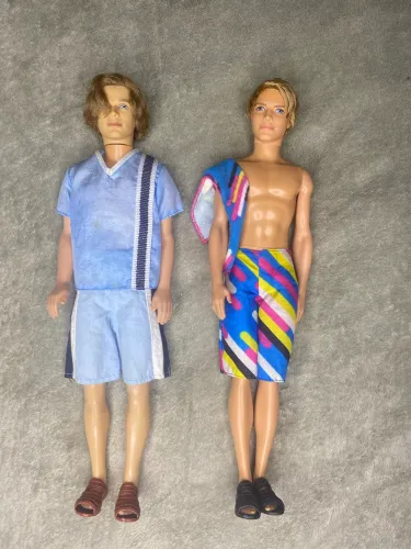 Lote 2 Bonecos Ken Mattel: Bath Play Fun Beach+ Fashion ever original