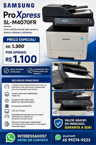 Impressora Samsung Proxpress M4070fr Multifuncional (parcelo no cartão de credito)