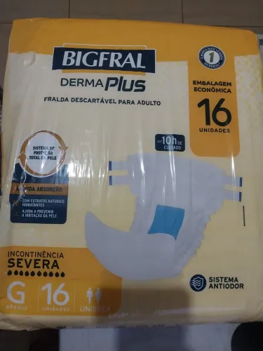 Fralda geriatrica bigfral tam G - 16 unidades