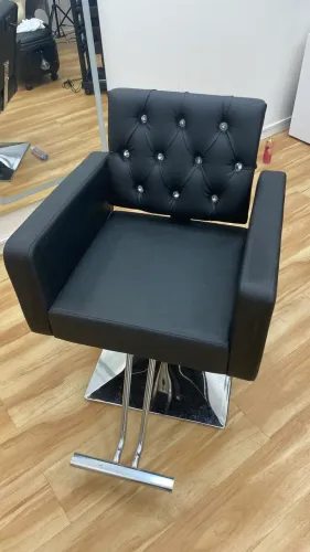 Cadeira reclinável de couro p/ salão de beleza c/ regulador de altura