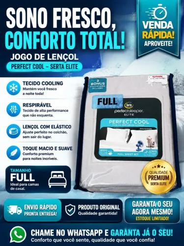 Novo e Lacrado - Jogo de Lençol Serta Perfect Cool Full