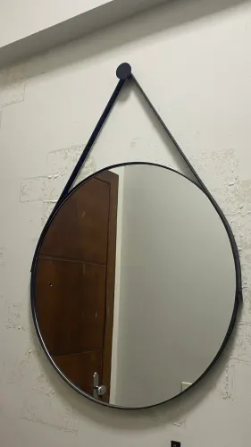 Espelho redondo decorativo com alça - aproximadamente 60cm