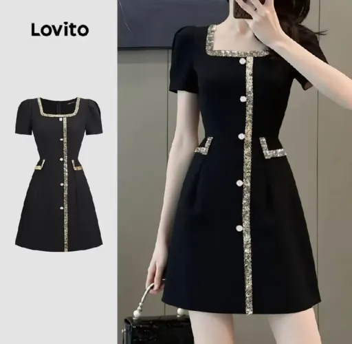 Vestido elegante de Paetês primavera verão