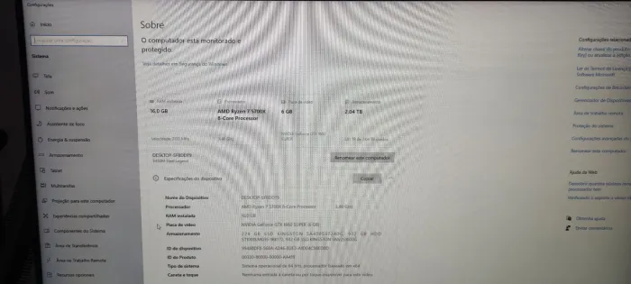 PC Ryzen 7 5700x / GTX 1660 Super / 16gb Ram