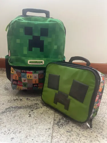 Mochila com lancheira - minecraft