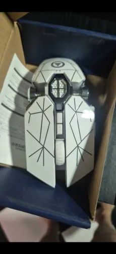 Mouse sem fio branco rgb novo