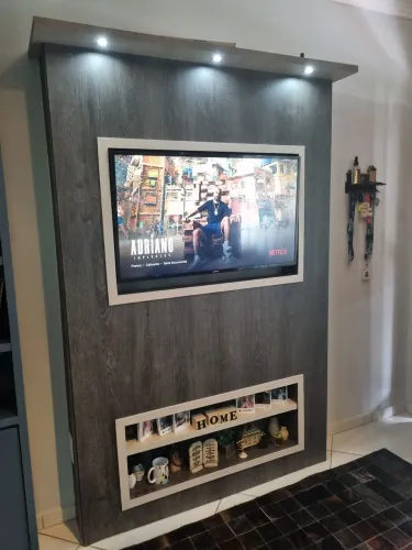 Painel planejado sala com luz Led lindo