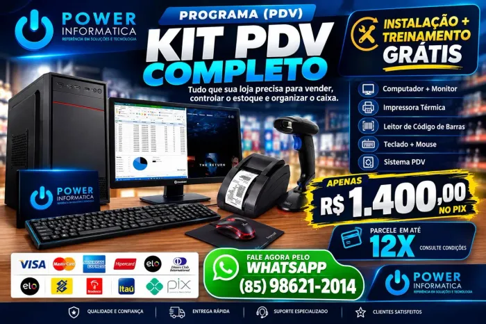 KIT PDV COMPLETO R$ 1.400 | INSTALAÇÃO + TREINAMENTO GRÁTIS