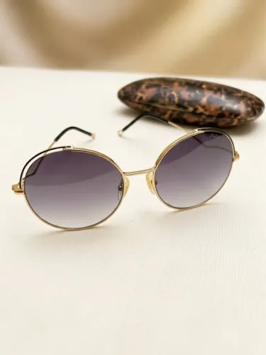 Óculos de Sol Hickmann Feminino Redondo Dourado com Case Original