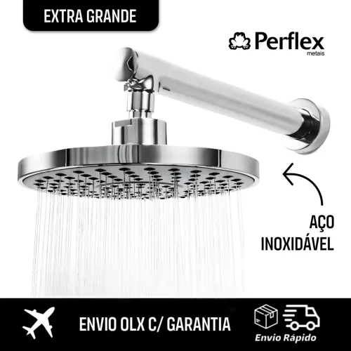 Chuveiro Perflex 20cm slim 1997 Cromado