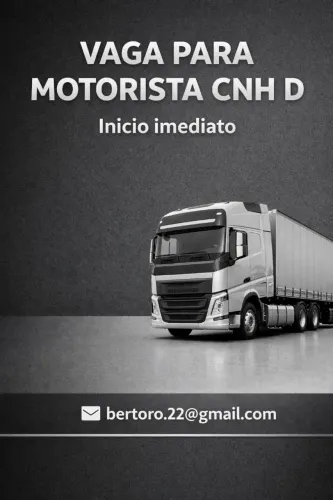 Motorista entregador CNH D