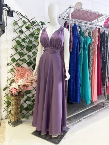 Vestido Longo de Festa Lilás/Lavanda - Elegante para Madrinha, Casamento e Formatura